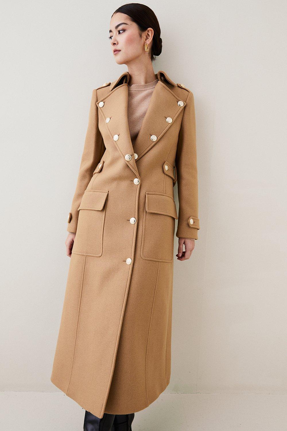 Petite Italian Wool Cashmere Maxi Coat | Karen Millen